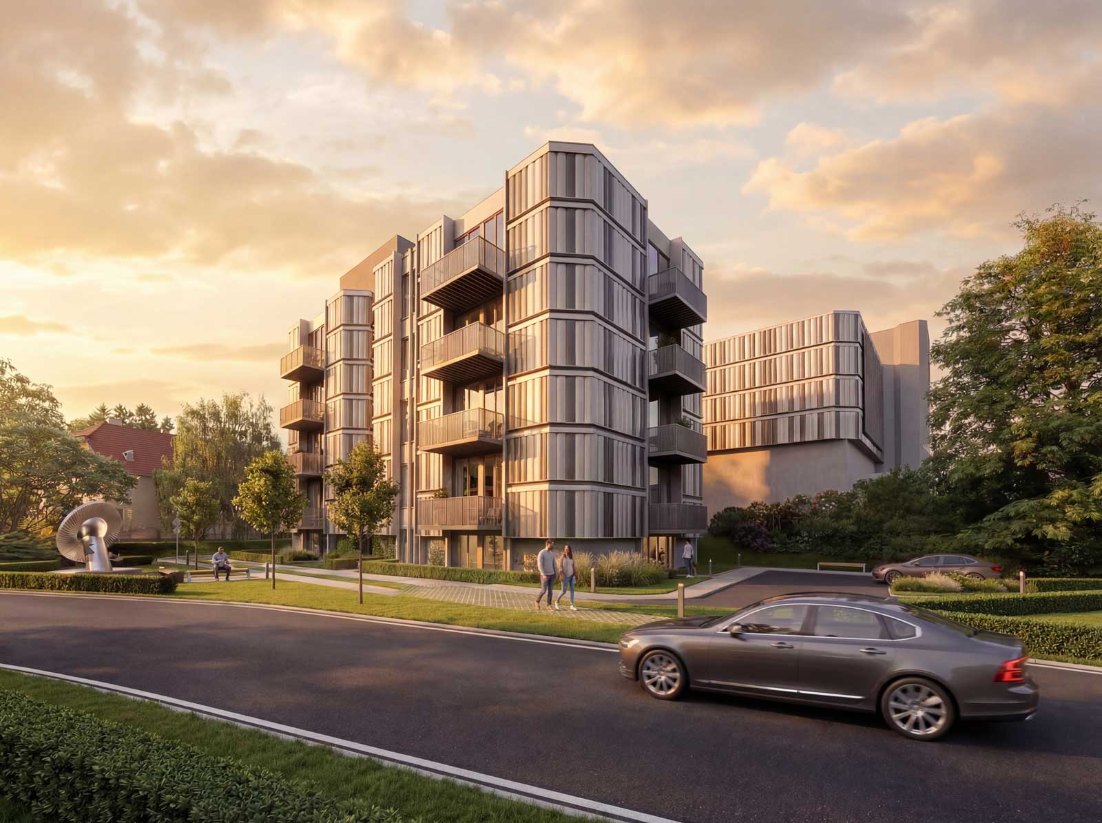 Vizualizace projektu Nová Spojovna (exteriér za dne)